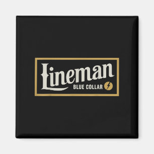 Lineman Blue Collar Retro Gift voor mannen Wom Magneet