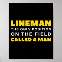 Lineman de enige positie op het gebied genoemd een