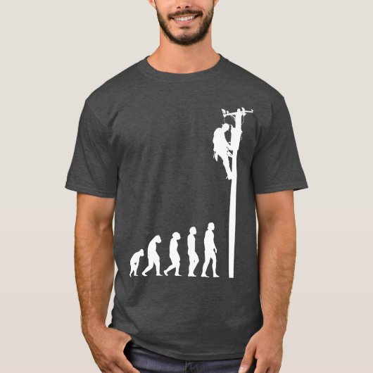 Lineman Evolution Funny Elektrische Kabel Man Gift T-shirt (Voorkant)
