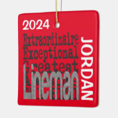 Lineman Extraordinaire CUSTOM Keramisch Ornament (Links)