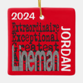 Lineman Extraordinaire CUSTOM Keramisch Ornament (Voorkant)