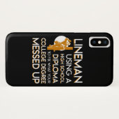 Lineman Fix College Degree Up Case-Mate iPhone Case (Achterkant (horizontaal))