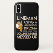 Lineman Fix College Degree Up Case-Mate iPhone Case (Achterkant)