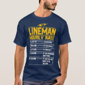 Lineman Funny-cadeau per uur voor Lineman T-shirt (Voorkant)