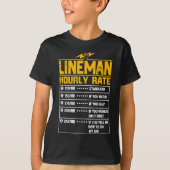 Lineman Funny-cadeau per uur voor Lineman T-shirt (Voorkant)