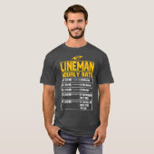 Lineman Funny-cadeau per uur voor Lineman T-shirt (Voorkant volledig)