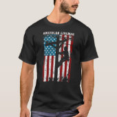 Lineman giften Amerikaanse vlag Electric Cable Pat T-shirt (Voorkant)