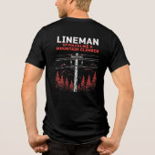 Lineman-Humor: Verhoog de polen als een bergbeklim Tri-Blend Shirt (Achterkant)