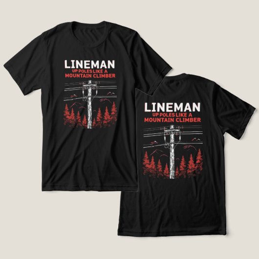 Lineman-Humor: Verhoog de polen als een bergbeklim Tri-Blend Shirt (Ontwerp Voorkant & Achterkant)
