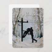 Lineman-kerstkaart Feestdagenkaart (Voorkant / Achterkant)