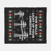 Lineman Kerstmis onze vallen lichten op Fleece Deken (Voorkant (Horizontaal))