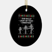 Lineman Kerstmis onze vallen lichten op Keramisch Ornament (Rechts)