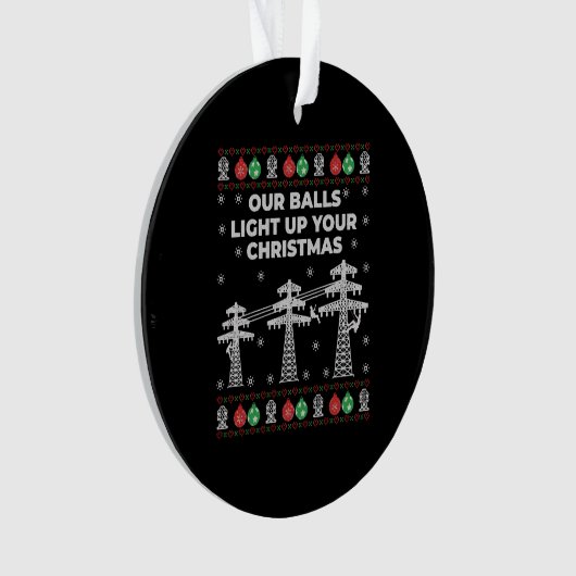 Lineman Kerstmis onze vallen lichten op Ornament (voorkant)