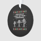 Lineman Kerstmis onze vallen lichten op Ornament (voorkant)