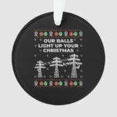 Lineman Kerstmis onze vallen lichten op Ornament (voorkant)