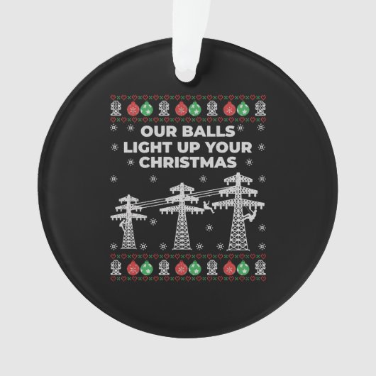 Lineman Kerstmis onze vallen lichten op Ornament (voorkant)
