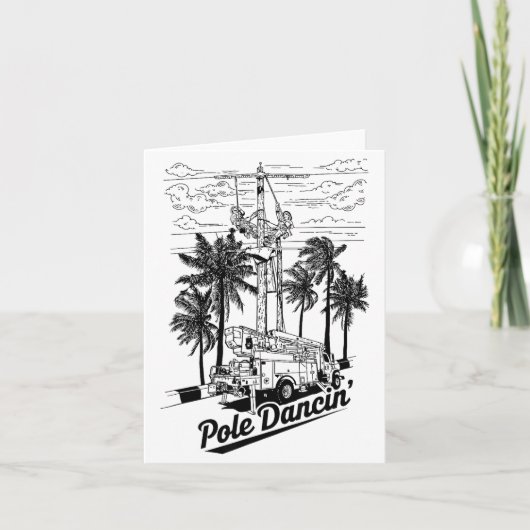 Lineman Le Dancin' Electrician Gift For Men Husban Kaart (Voorkant)