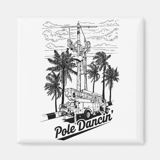 Lineman Le Dancin' Electrician Gift For Men Husban Magneet (Voorkant)