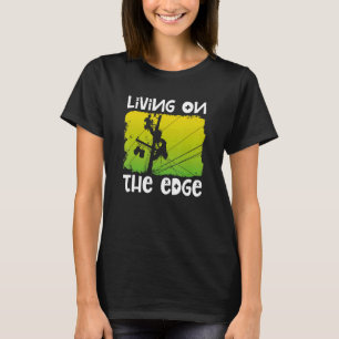Lineman Leven Op De Rand Stroompaalkabel Linema T-shirt