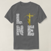 Lineman Linesman Electric Cable Lines Linewerker T-shirt (Design voorkant)