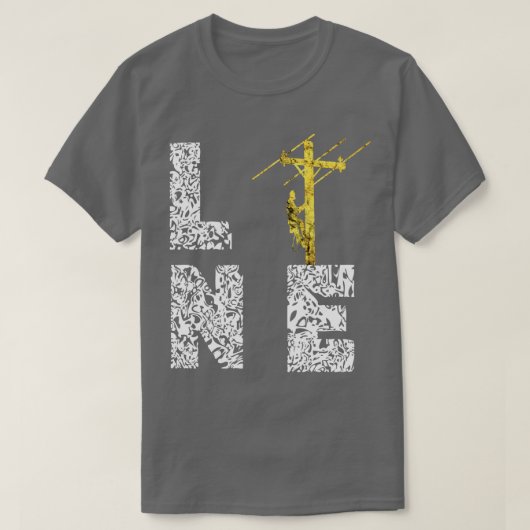 Lineman Linesman Electric Cable Lines Linewerker T-shirt (Design voorkant)