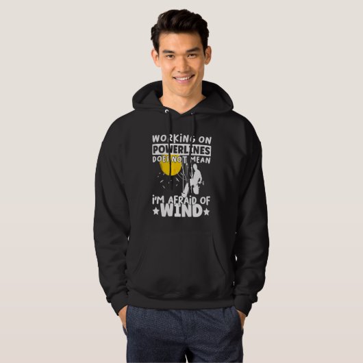 Lineman Lineworker are not afraid of wind Electric Hoodie (Voorkant volledig)