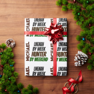 Lineman loves Hunting Cadeaupapier