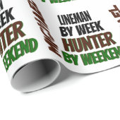 Lineman loves Hunting Cadeaupapier (Rol Hoek)