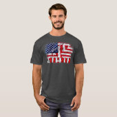  lineman met Amerikaanse vlag voor cadeau T-shirt (Voorkant volledig)