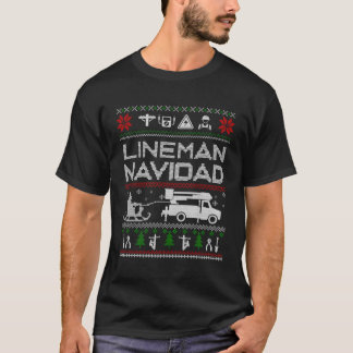 Lineman Navidad Job Lelijk Kerstcadeau T-shirt