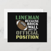 Lineman omdat Quarterbacks Briefkaart (Voorkant / Achterkant)