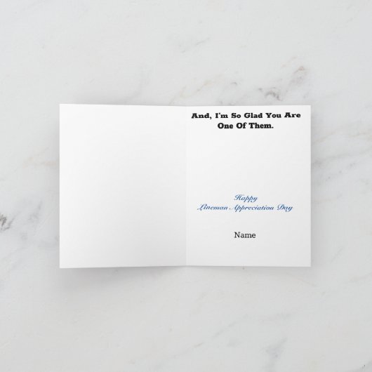 Lineman on Pole Appreciation Kaart (Binnen)