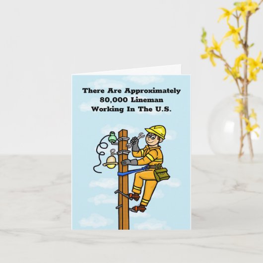 Lineman on Pole Appreciation Kaart (Gele Bloem)