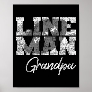 Lineman Opa - Football Speler Matching Familie Poster