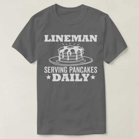 Lineman pannenkoek serveren pannenkoeken dagelijks t-shirt (Design voorkant)