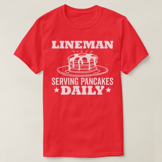 Lineman pannenkoek serveren pannenkoeken dagelijks t-shirt (Design voorkant)