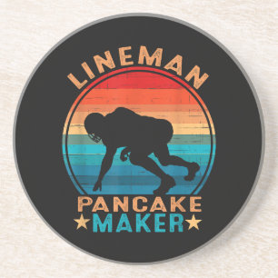 Lineman Pannenkoeken Maker - American Football Zandsteen Onderzetter