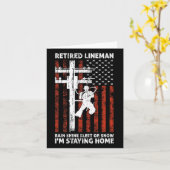 Lineman Pensioen 4 van juli Funny Novelty Man W Kaart (Gele Bloem)