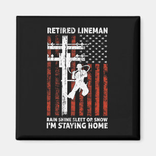 Lineman Pensioen 4 van juli Funny Novelty Man W Magneet