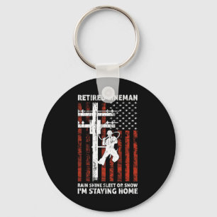 Lineman Pensioen 4 van juli Funny Novelty Man W Sleutelhanger