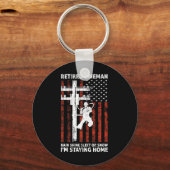 Lineman Pensioen 4 van juli Funny Novelty Man W Sleutelhanger (Voorkant)