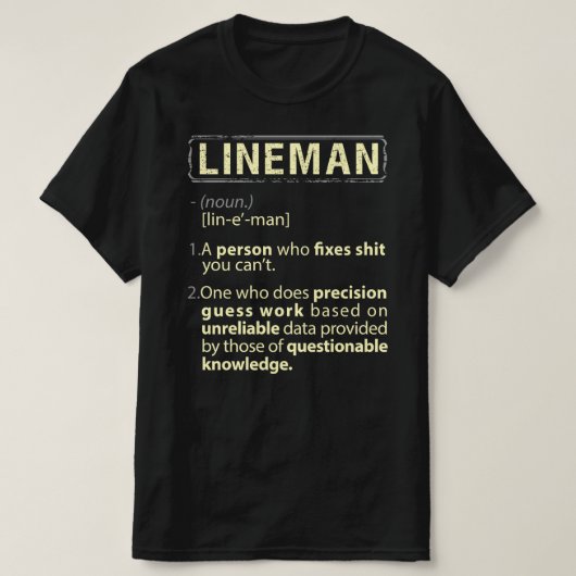 Lineman Real American Definition T-shirt (Design voorkant)