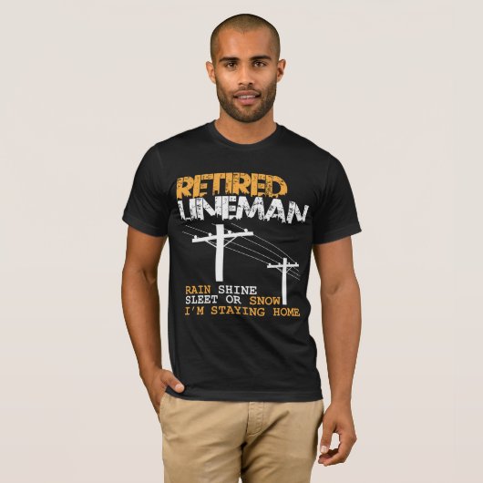Lineman Retirement Funny Electrice Occupation T-shirt (Voorkant volledig)