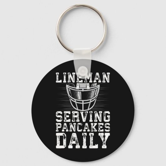 Lineman Serving Pancakes Daily Football Lineman Sleutelhanger (Voorkant)