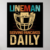 Lineman Serving Pancakes Daily Football Offensive Poster (Voorkant)