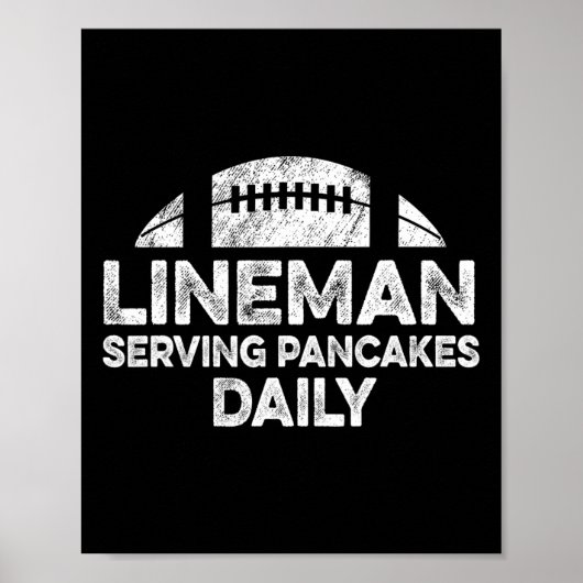 Lineman Serving Pancakes Daily Football Offensive Poster (Voorkant)