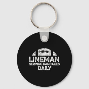 Lineman Serving Pancakes Daily Football Offensive Sleutelhanger