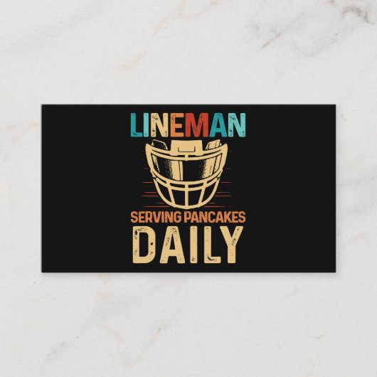 Lineman Serving Pancakes Daily Football Offensive  Visitekaartje (Voorkant)