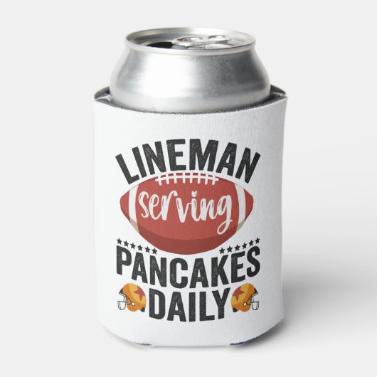Lineman Serving Pancakes Daily Funny Football Gift Blikjeskoeler (Blikje Voorkant)
