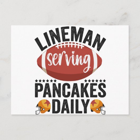 Lineman Serving Pancakes Daily Funny Football Gift Briefkaart (Voorkant)